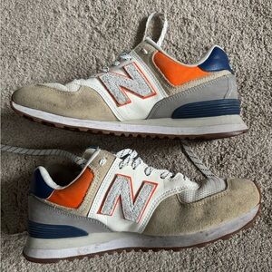 NEW BALANCE CLASSIC SNEAKERS ML574NFT TAN/ORANGE RARE FOOTWEAR (pre owned)